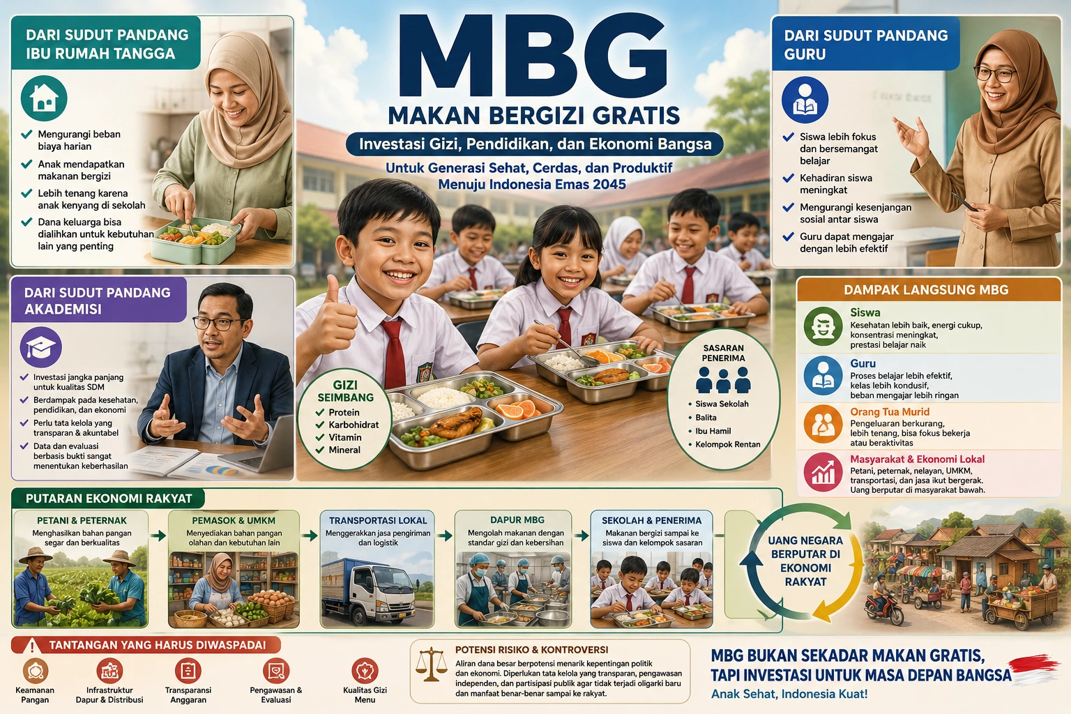 MBG dari Sudut Pandang Ibu Rumah Tangga, Guru, dan Akademisi: Investasi Generasi Emas Indonesia
